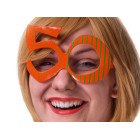 Occhiali a forma di numero 50 colore arancione e verde