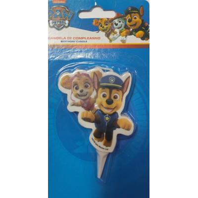 Candela dei cani cagnolini Paw Patrol con Chase e Skye - h6cm - candela di compleanno in cera