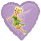 Pallone mylar TINKER BELL Trilly di Peter Pan 45cm - sagoma cuore lilla- gonfiabile a elio