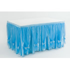 Gonna GONNELLONE coprigambe per TAVOLO NASCITA CELESTE - girotavola in tessuto