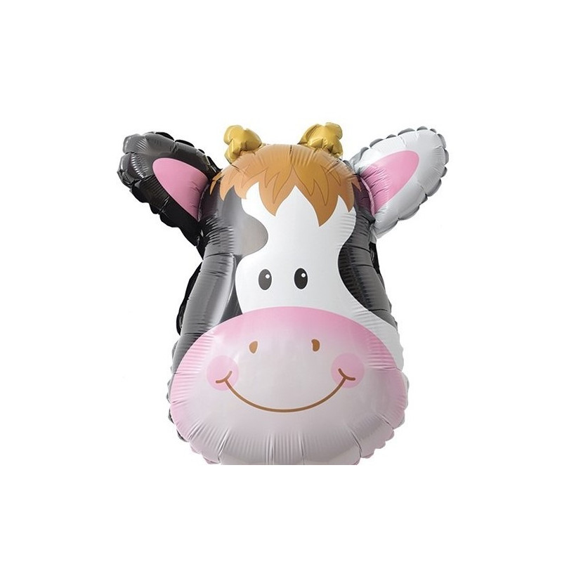 Pallone Palloncino foil mylar Testa di MUCCA 43x59cm - gonfiabile ad aria o elio