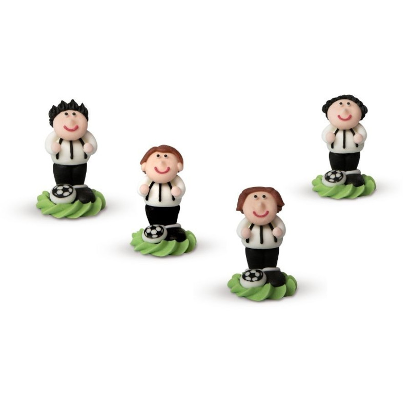 Set 4 Calciatori JUVE - Bianco Nero - in zucchero per decorazione torta e dolci