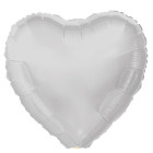 Pallone PALLONCINO in foil Mylar CUORE BIANCO METAL45CM - addobbo decorazione feste, party, compleanno, feste - gonfiabile ad e