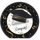 Coordinato feste tavola LAUREA con stampa tocco CONGRATS piatti bicchieri tovaglioli
