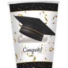 Coordinato feste tavola LAUREA con stampa tocco CONGRATS piatti bicchieri tovaglioli