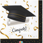 Coordinato feste tavola LAUREA con stampa tocco CONGRATS piatti bicchieri tovaglioli