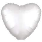 Pallone PALLONCINO in foil Mylar CUORE BIANCO satinato 45CM - addobbo decorazione feste, party, compleanno, feste - gonfiabile 