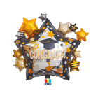 Pallone PALLONCINO stella Laurea TOCCO 65X71 cm - gonfiabile ad aria o elio - fornito sgonfio