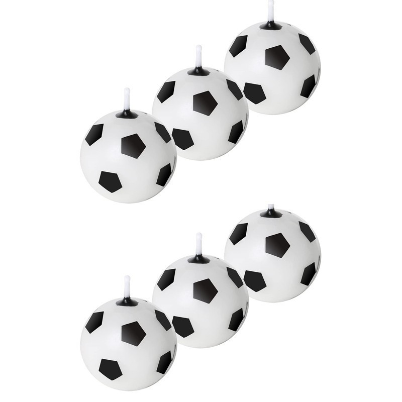 6 Candela Calcio PALLONE candelina in cera per torte dolci 2 cm