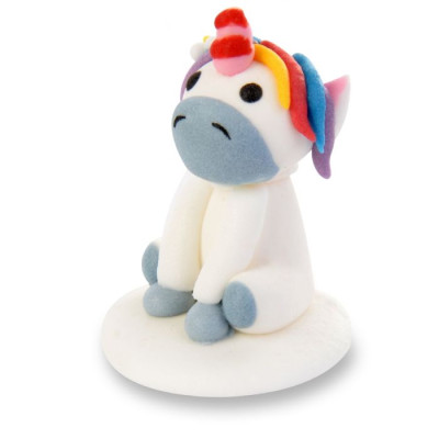 2 Decorazione in zucchero PONY -UNICORNO 3D per torta e dolci 5 cm circa