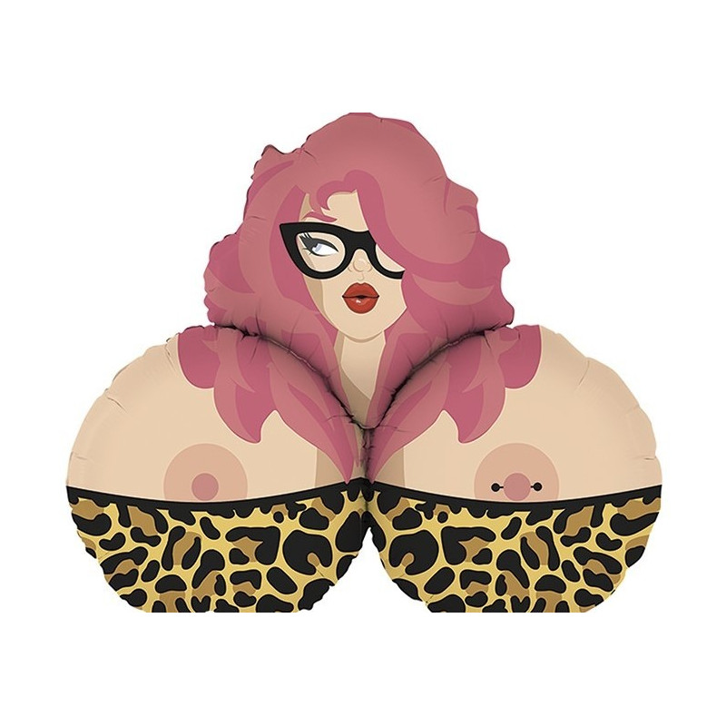 PALLONCINO pallone in foil Mylar a forma DONNA TETTONA - 88X77cm