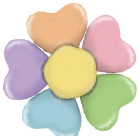 Pallone Palloncino Mylar a FIORE forma di cuore multicolor -108x102 cm circa