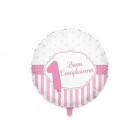 Palloncino 1° COMPLEANNO rosa - 45 cm gonfiabile ad aria o ad elio - fornito sgonfio
