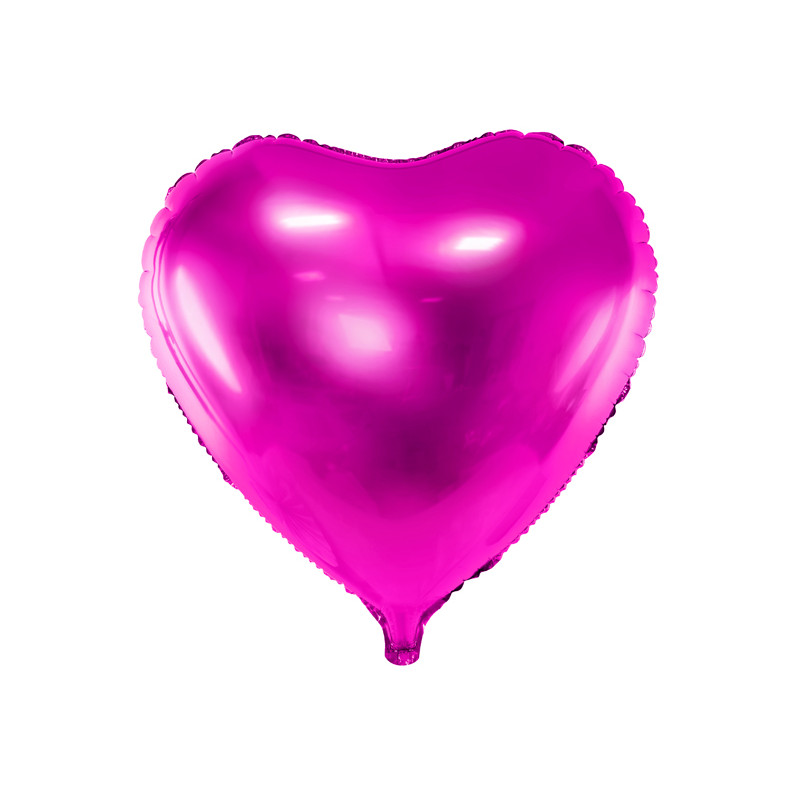 Pallone PALLONCINO CUORE Fuxia in foil Mylar - gonfiabile ad aria o elio 45CM