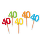 25 Stuzzicadenti BANDIERINE 40 anni stecchini Cocktail Buffet aperitivo tartine