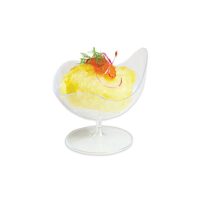 12 pz Bicchierini coppetta Onda - Finger Food in plastica trasparente - 6,5x7x7cm