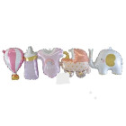 Pallone PALLONCINO in foil MYLAR ghirlanda Benvenuta Nascita It's a Girl 97X29cm