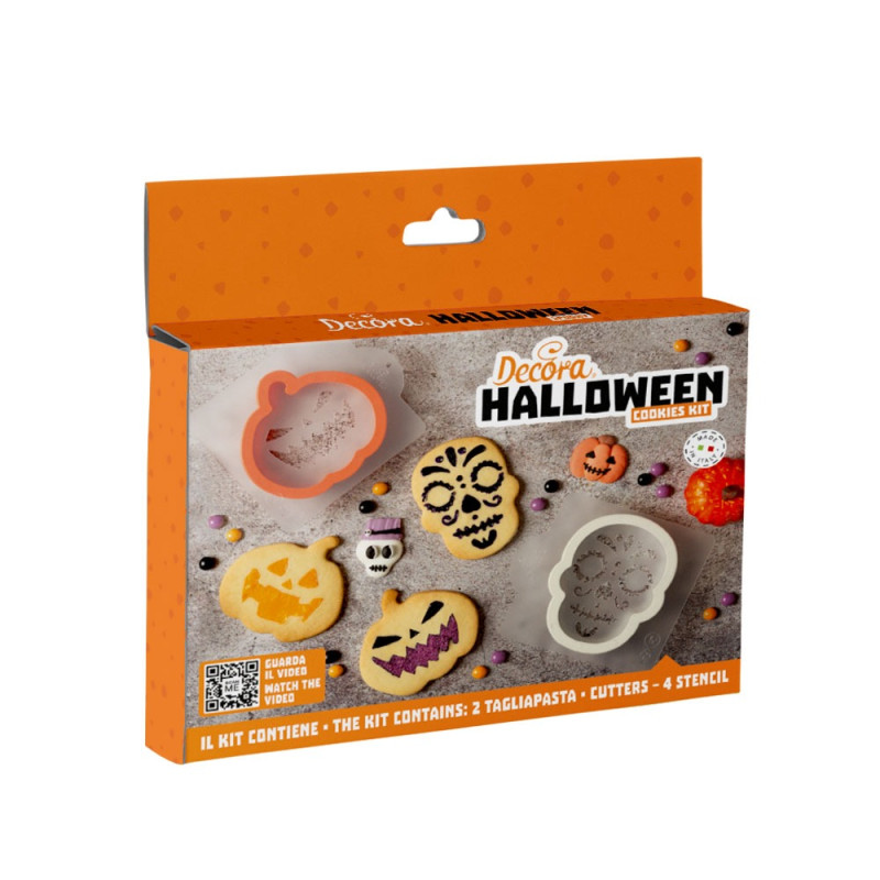 Set 2 TAGLIAPASTA Halloween + 4 STENSIL - per creare fantastici biscotti o dolci