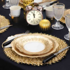 Coordinato festa Liberty oro lucido piatti bicchieri tovaglioli -addobbo Natale compleanno nozze