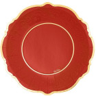 Coordinato festa Liberty ROSSO bordo oro lucido piatti bicchieri tovaglioli -addobbo Natale compleanno