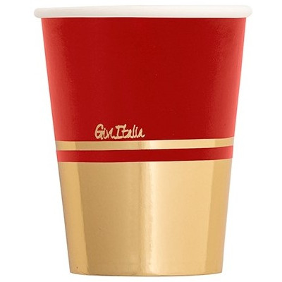 Coordinato festa Liberty ROSSO bordo oro lucido piatti bicchieri tovaglioli -addobbo Natale compleanno