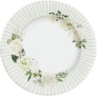 Coordinato festa FLORAL WHITE Peonie bianca piatti grandi e piccoli tovaglioli
