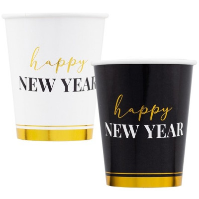 32 pz coordinato CAPODANNO Happy New Year piatti bicchieri tovaglioli addobbo tavola