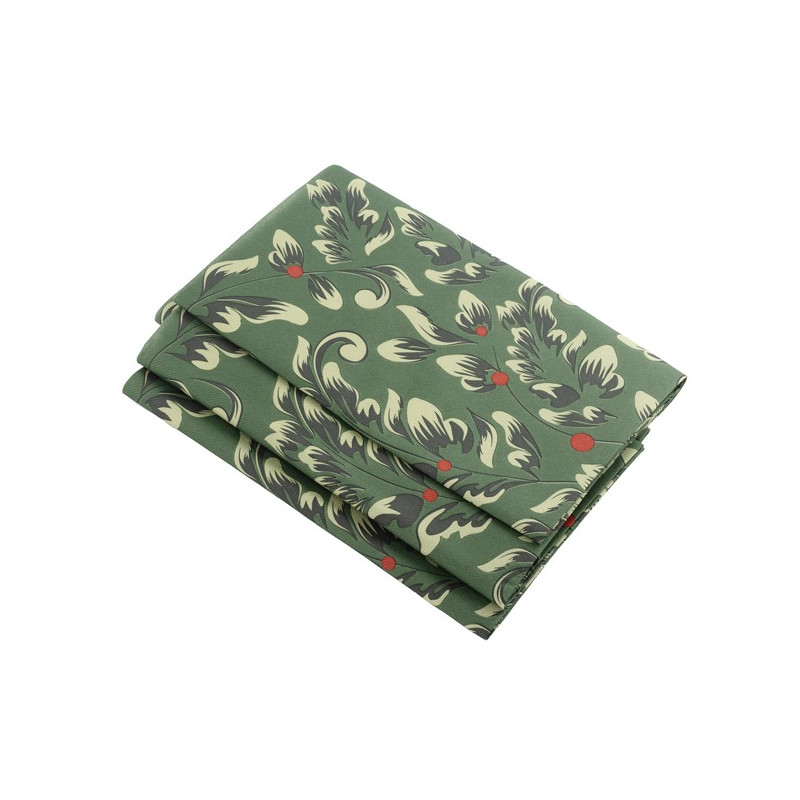 TOVAGLIA effetto tessuto DECORATA VERDONE 140x240cm - ideale per feste di NATALE Capodanno