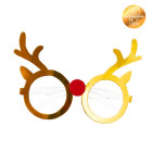 6 Occhiali occhialini in Carta RENNA oro lucido - ideali feste natalizie capodanno