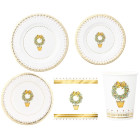 48 pz coordinato NATALE JOYEUX NOEL piatti bicchieri tovaglioli addobbo tavola