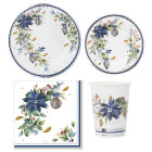 40 pz coordinato NATALE BRIGHT CHRISTMAS piatti bicchieri tovaglioli addobbo tavola