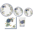 52 pz coordinato NATALE BRIGHT CHRISTMAS piatti bicchieri tovaglioli addobbo tavola