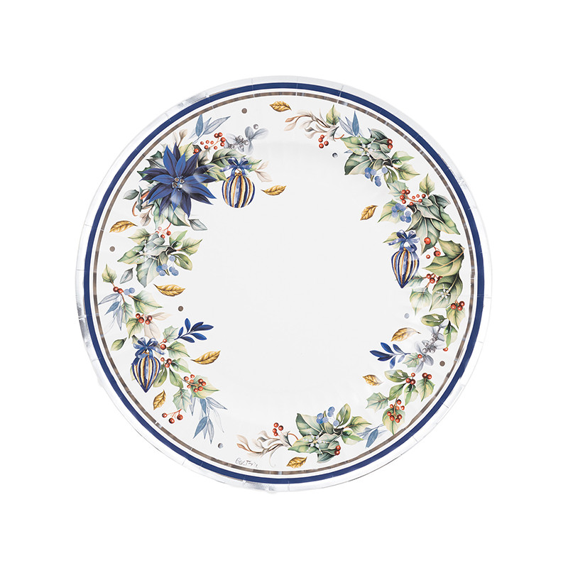 6 Sottopiatti Ø33cm NATALE BRIGHT CHRISTMAS piatto MAXI sottopiatto in carta monouso