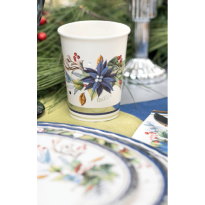 52 pz coordinato NATALE BRIGHT CHRISTMAS piatti bicchieri tovaglioli addobbo tavola