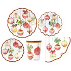 48 pz coordinato NATALE CHRISTMAS DECO' piatti bicchieri tovaglioli addobbo tavola