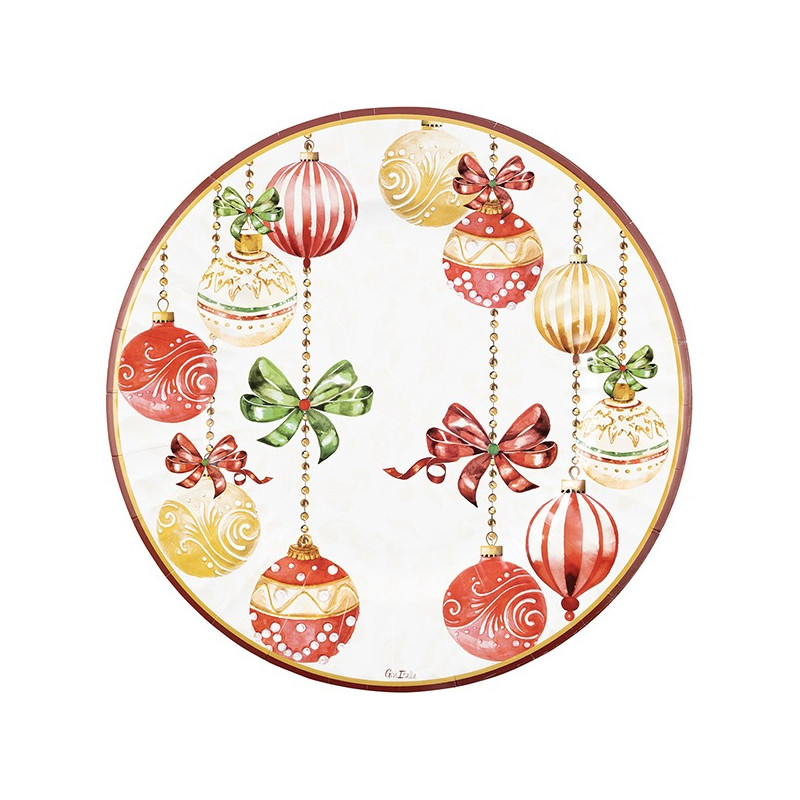 6 Sottopiatti Ø33cm NATALE  CHRISTMAS DECO' piatto MAXI sottopiatto in carta monouso