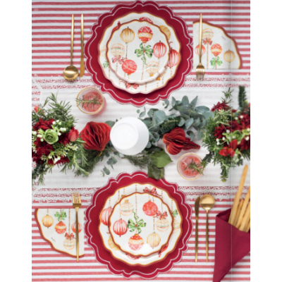 40 pz coordinato NATALE CHRISTMAS DECO' piatti bicchieri tovaglioli addobbo tavola