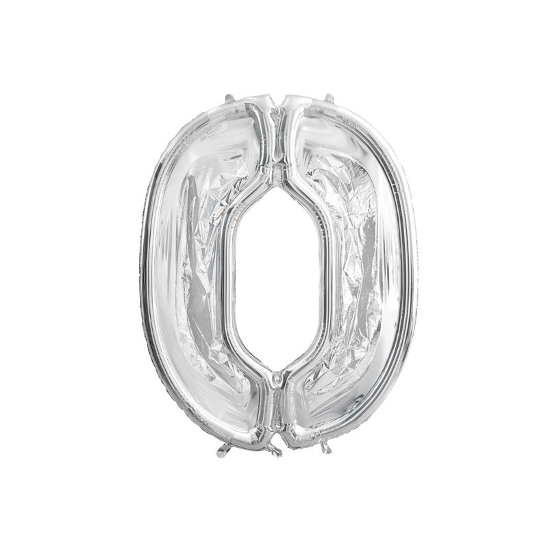 Cornice Argento NUMERO 0, per alloggiamento palloncini in lattice ad aria. Prodotto fai da te.Cornice color argento.