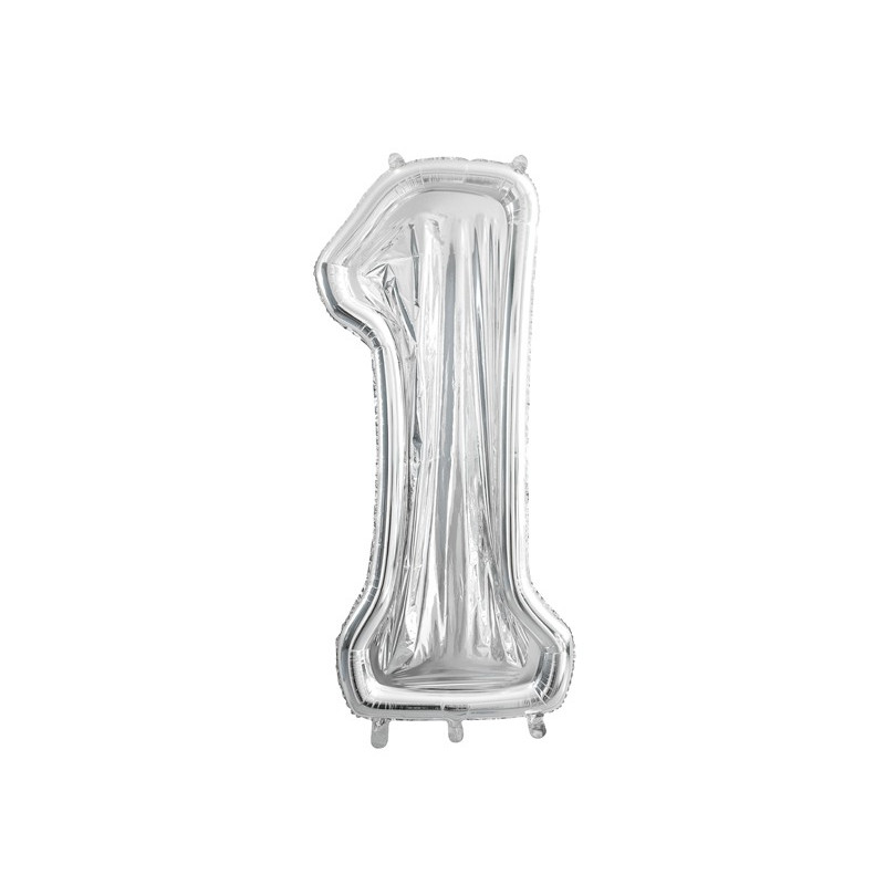 Cornice Argento NUMERO 1, per alloggiamento palloncini in lattice ad aria. Prodotto fai da te.Cornice color argento.