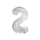 Cornice Argento NUMERO 2, per alloggiamento palloncini in lattice ad aria. Prodotto fai da te.Cornice color argento.