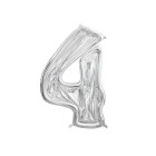 Cornice Argento NUMERO 4, per alloggiamento palloncini in lattice ad aria. Prodotto fai da te.Cornice color argento.