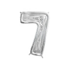 Cornice Argento NUMERO 7, per alloggiamento palloncini in lattice ad aria. Prodotto fai da te.Cornice color argento.