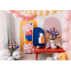 Cornice Argento NUMERO 1, per alloggiamento palloncini in lattice ad aria. Prodotto fai da te.Cornice color argento.