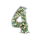 Cornice Argento NUMERO 4, per alloggiamento palloncini in lattice ad aria. Prodotto fai da te.Cornice color argento.