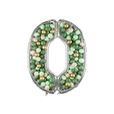 Cornice Argento NUMERO 0, per alloggiamento palloncini in lattice ad aria. Prodotto fai da te.Cornice color argento.