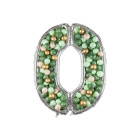 Cornice Argento NUMERO 0, per alloggiamento palloncini in lattice ad aria. Prodotto fai da te.Cornice color argento.