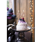 CANDELA numero 0 ROSA GOLD lucido per torta - candelina in cera numerale per dolci h 4,5 cm