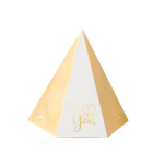 6 CAPPELLINI HAPPY NEW YEAR CAPODANNO cono bianco e oro lucido