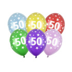 6 Palloncini in Lattice Stampa globo numero 50 diametro 30 cm