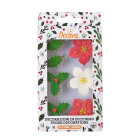 Kit NATALE in ZUCCHERO - Agrifoglio, Stella di Natale - decorazione per torte e dolci